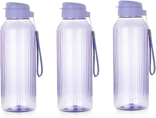 ATTRO Prime Linear Plastic Water Bottle, Leak-Proof- Set of 3-1.5L-Pur