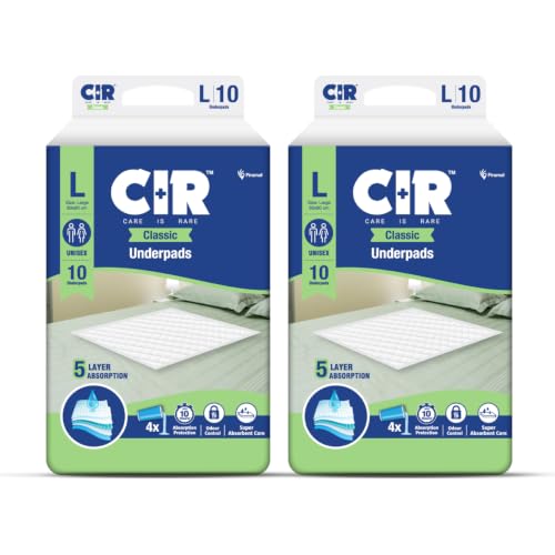 CIR Classic Underpads for Adults Large Size 60 x 90 cm, Disposable Bed