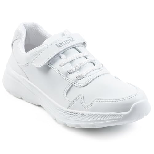 Liberty LEAP7X Black & White School Shoes for Kids - Memory Foam