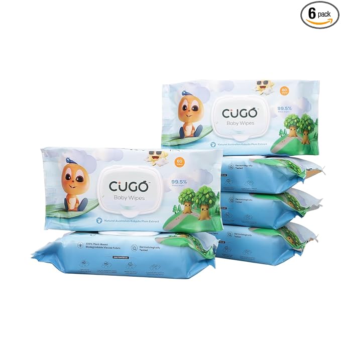 Baby Wipes, Gentle on Sensitive Skin, Plant-Based Fabric, 99.5% Water-