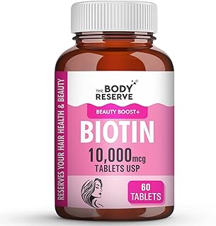 The Body Reserve Biotin 10000 mcg Tablet -60 Veg Tablets, Biotin Table