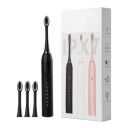 Sonic Electric Toothbrush Black With 4 Replacement Brush Heads | Recha