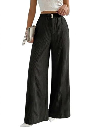SMOWKLY Authentics Women's Trendy Casual Corduroy Stretchable Baggy Lo
