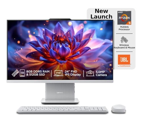 Lenovo IdeaCentre AIO Ryzen 5 7533HS 23.8  FHD IPS All-in-One Desktop