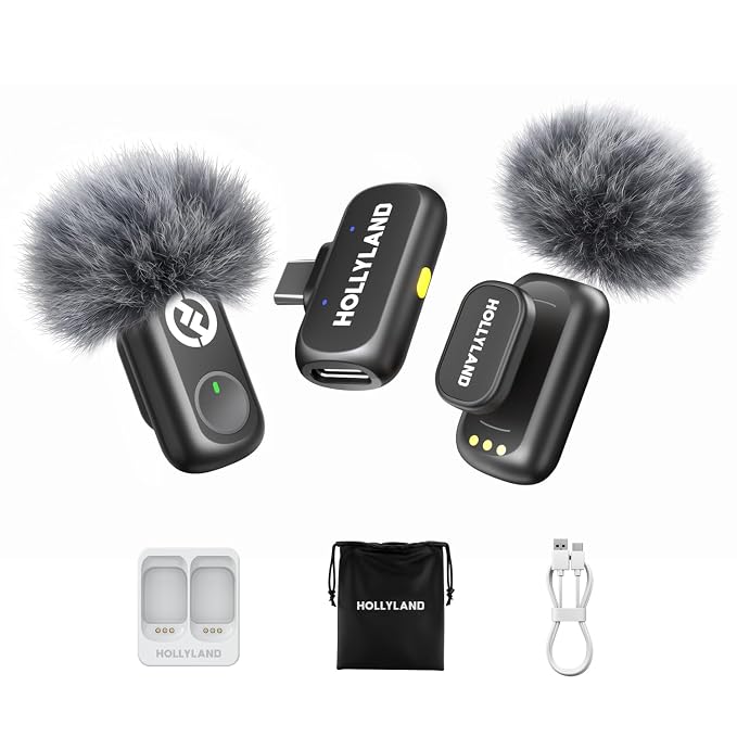 Hollyland Lark A1 Mini Duo Wireless Lavalier Microphone, 48kHz/24-bit