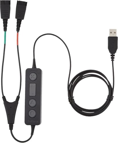 Jabra Link 265 USB/QD Training Cable | Dual Headset Supervisor Cable f