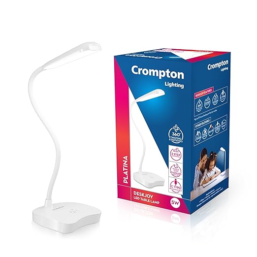 Crompton DeskJoy 5W USB-C LED Table Lamp | Touch Dimming, Pack of 1 US