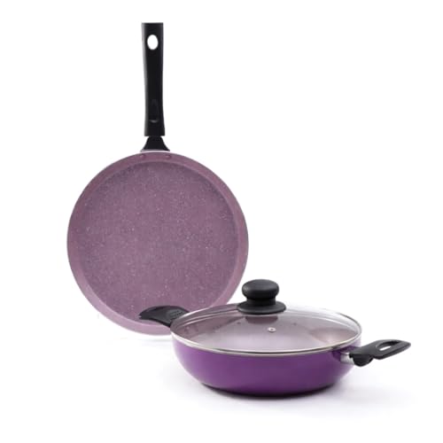 Wonderchef Valencia Plus Non-Stick Cookware 3 Piece Set | Kadhai, Glas