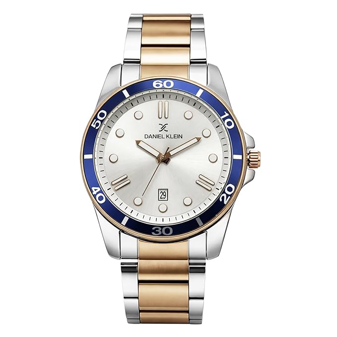 Daniel Klein Analog Silver Round Dial Two Tone Silver Rose Gold Metal