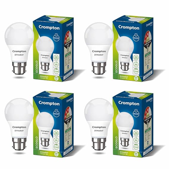 Crompton Dyna Ray LED Bulb | 5W | Cool Day Light | B22 Base | 180 Degr