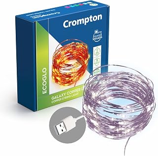 Crompton Galaxy Decoration Copper USB Powered String Fairy Lights with