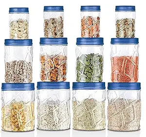 12 Pcs Combo Unbreakable Air Tight Shape Kitchen Storage Container,Foo