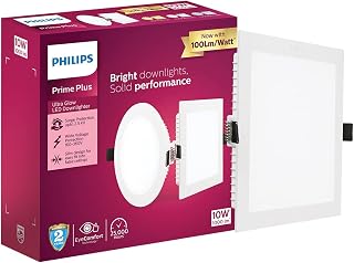 Philips 10W Square AP Plus UltraGlow LED DL Recessed LED Panel Ceiling