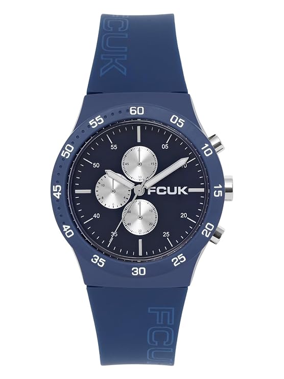 French Connection FCUK METROME FW25 Unisex Analog Watch, 39mm Blue Sil