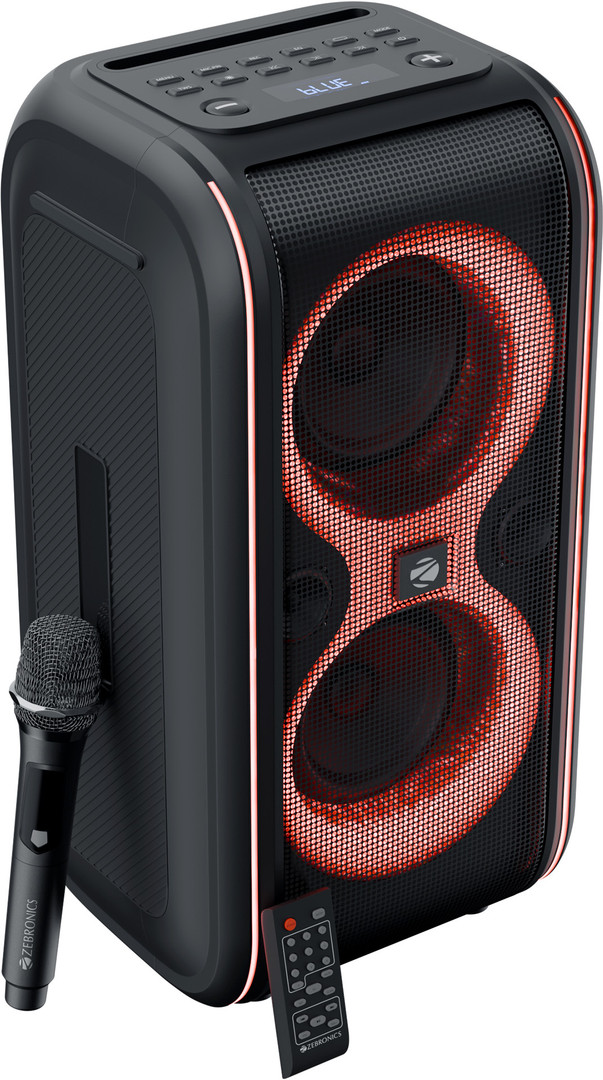 ZEBRONICS Party Fyre 90 Trolley Speaker 5h Playback, Wireless Mic with