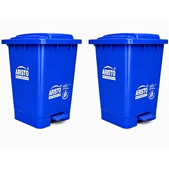 ARISTO Plastic Step-On Pedal Garbage Waste Dustbins 45 Ltr [Blue & Blu