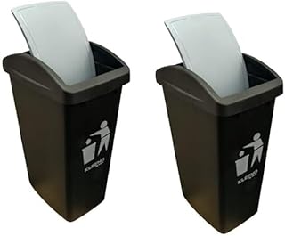 Cello Plastic Garbage Swing-Lid Dustbin 48 Ltr, GREY/GREY (COMBO)