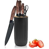 NUXXITO Luxury 6 in 1 Wooden Coating Knife Set Light Wood Grain Handle