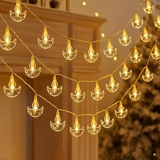 One94Store Crystal Diya LED String Fairy Lights  3 Meter, 14 LED Warm