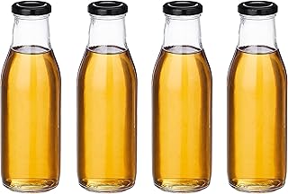 Amazon Brand - Solimo Glass Bottle with Airtight Cap (Transparent, 500