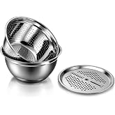 Wonderchef Modena Stainless-Steel Bowl with Strainer, Grater | Multi-S