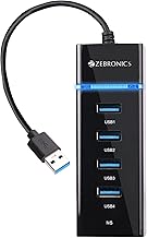 ZEBRONICS 300HB 4 Port USB 3.0 Hub with Hi-Speed Data Transfer, LED In