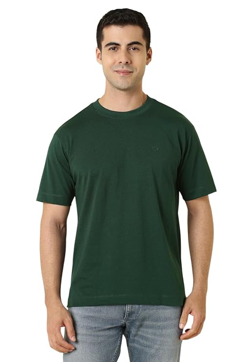 Allen Solly Men's Cotton T-Shirt | Drop Shoulder | Back Print | Regula