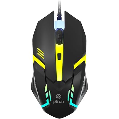 pTron Flick M12 Wired USB Mouse with 4 Buttons, 1600 DPI Optical Senso