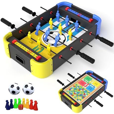 Lifelong Foosball Table Game with Ludo & Snakes & Ladders, 4 Players,