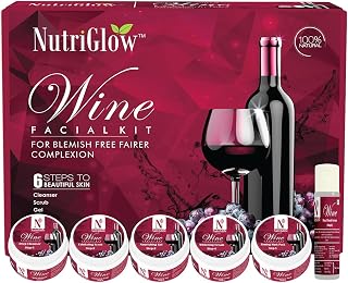 NutriGlow Red Wine Facial Kit for Glowing Skin  6-Step At-Home Parlour