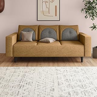 Interio by Godrej Cresco 3-Seater Fabric Sofa | 3-Year Warranty, Solid