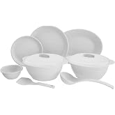 SignoraWare BPA Free Plastic Round Dinner Set | Microwave Safe | Unbre