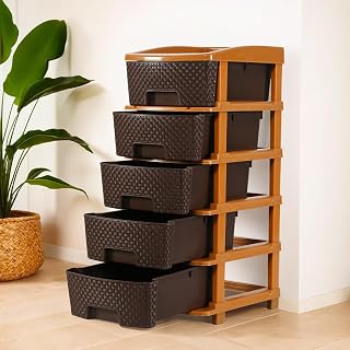 5-Layer & 48 Ltr Plastic Drawer Storage Organiser | Modular Kitchen &