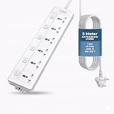 Embox 5 Meter Extension Board with USB| Extension Board with Switches