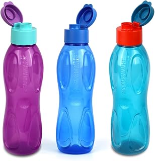 SignoraWare Fliptop BPA Free Plastic Aqua Water Bottle | Airtight & Le