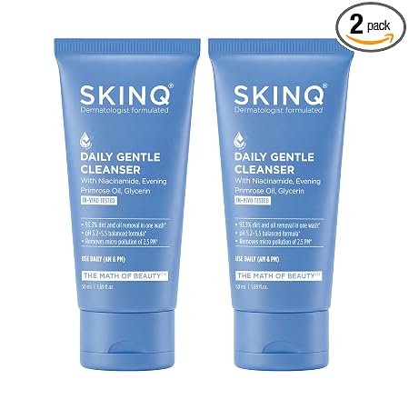 SKINQ Niacinamide Face Wash for Sensitive Skin, 50ml Pack of 2 Dermato