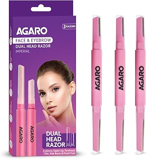 AGARO Imperial Face & Eyebrow Razor for Women (Pack of 3) | Dual Blade