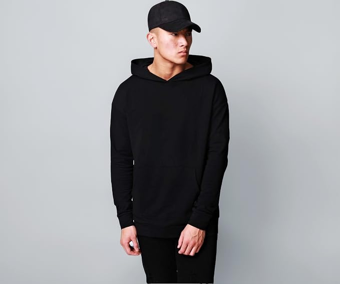 Veirdo Men's Regular Fit Hooded Cotton Jacket - Black