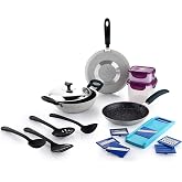 Crystal 11 Pcs Non Stick Cookware Set with Storage Containers | Gas St