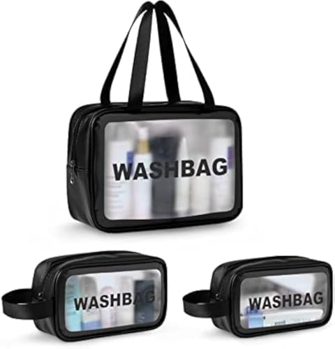 KASHIVAL Clear Travel Toiletry Bags Set, Waterproof Organizer Pouches,