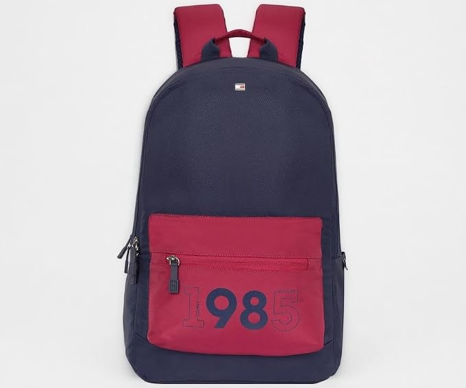 Tommy Hilfiger Bradenton Unisex Casual Backpack - Navy+Burgundy | 23 C