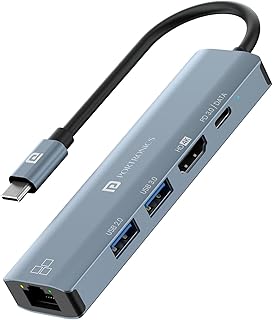 Mport 51 5-in-1 Type C HUB/Docking Station with RJ 45 Ethernet Port, 5