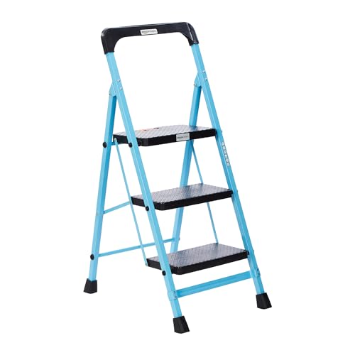 Amazon Basics - Foldable Step Ladder with Tool Tray, Safety-Clutch Loc