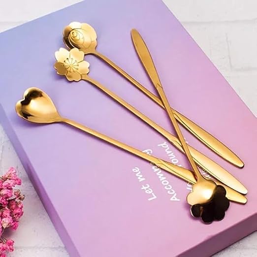 Golden Spoon Set/Coffee Spoon/Dessert Spoons/Cutlery Kitchen Tableware