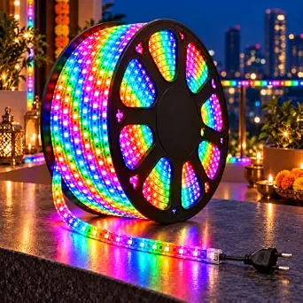 DesiDiya 50M LED Rope Light Multicolor Lights For Decoration Meter Wat