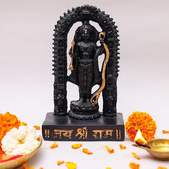 Klassic 6.5 Inch Lord Ram Idol with Decorative Arch | Black Finish Ram