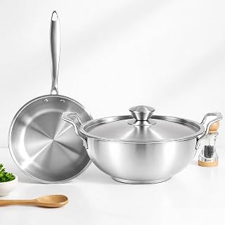 SOLARA Sterra Stainless Steel Cookware Set of 2, Frying Pan 22cm (1.7L