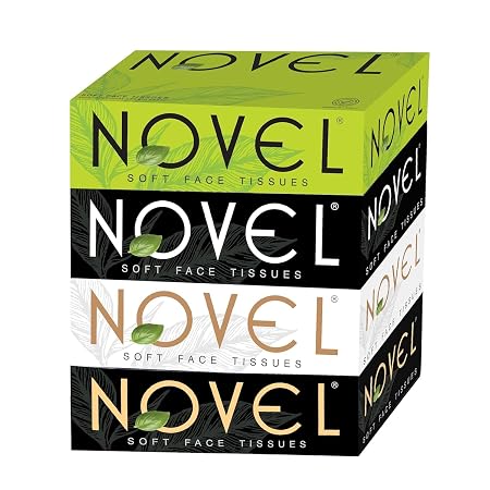 Novel Box Tissue Unscented 100 Pulls Pack of 4 (800 Sheets) | Ultra So
