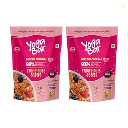 Yogabar Fruit and Nut Muesli 1kg | Muesli with 93% Whole Grains + Drie