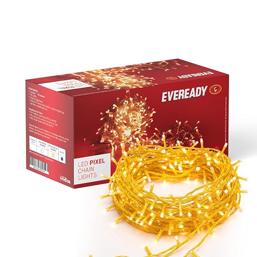 EVEREADY UTSAV 15-Meter LED Pixel Chain Lights, Warm White, Pack of 1